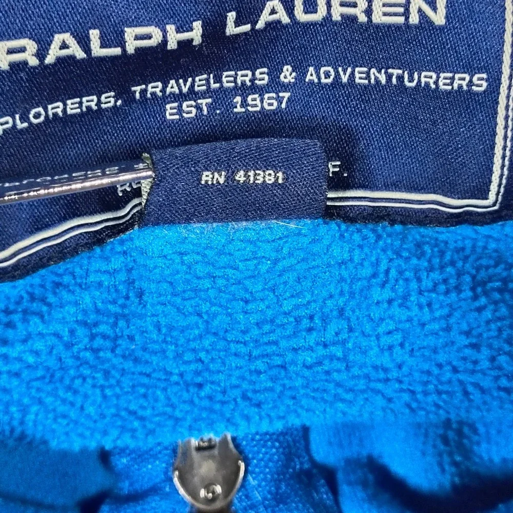Vintage Polo Sport Sweatshirt Mens XL‎ Blue Fleece Quarter Zip Pullover Polartec